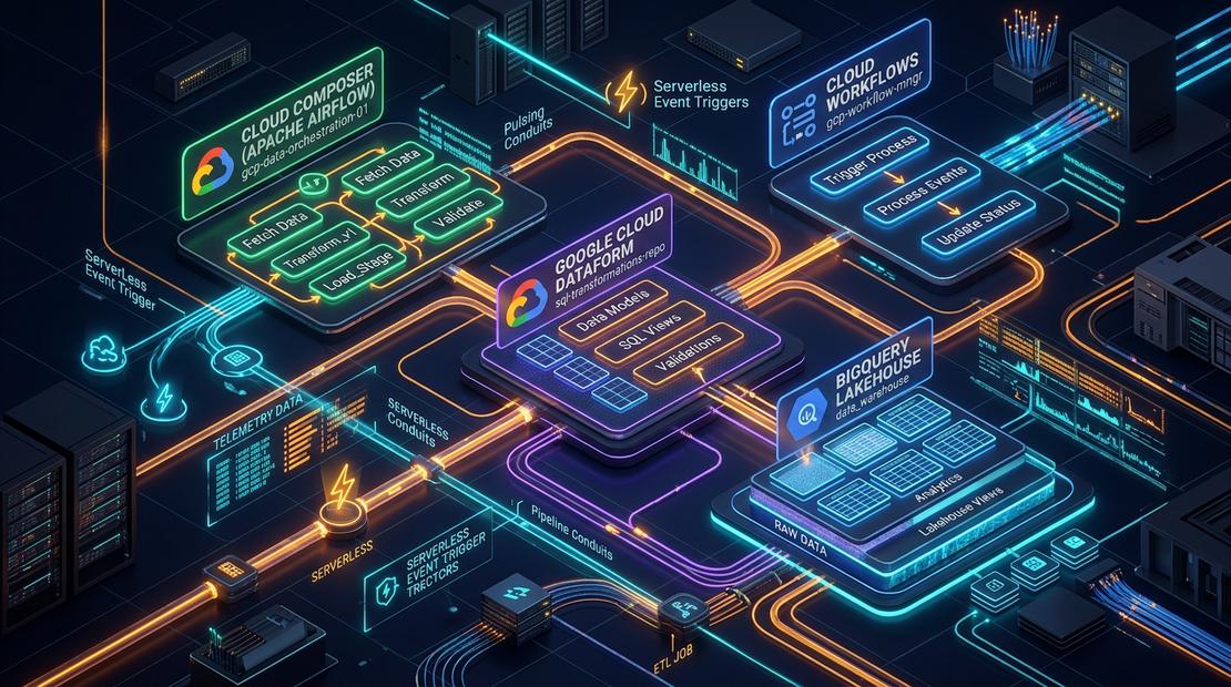Enterprise Pipeline Orchestration with Cloud Composer and Workflows