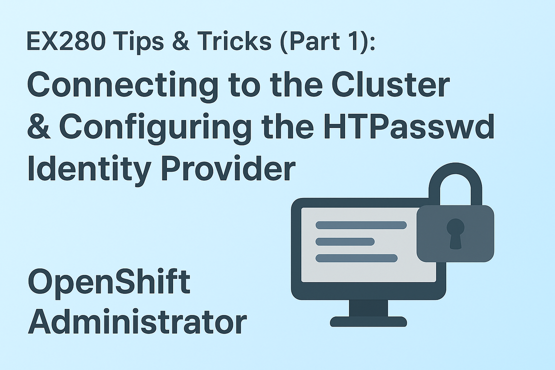 EX280 – OpenShift Administrator Tips & Tricks (Part 1): Connecting to the Cluster and Configuring the HTPasswd Identity Provider